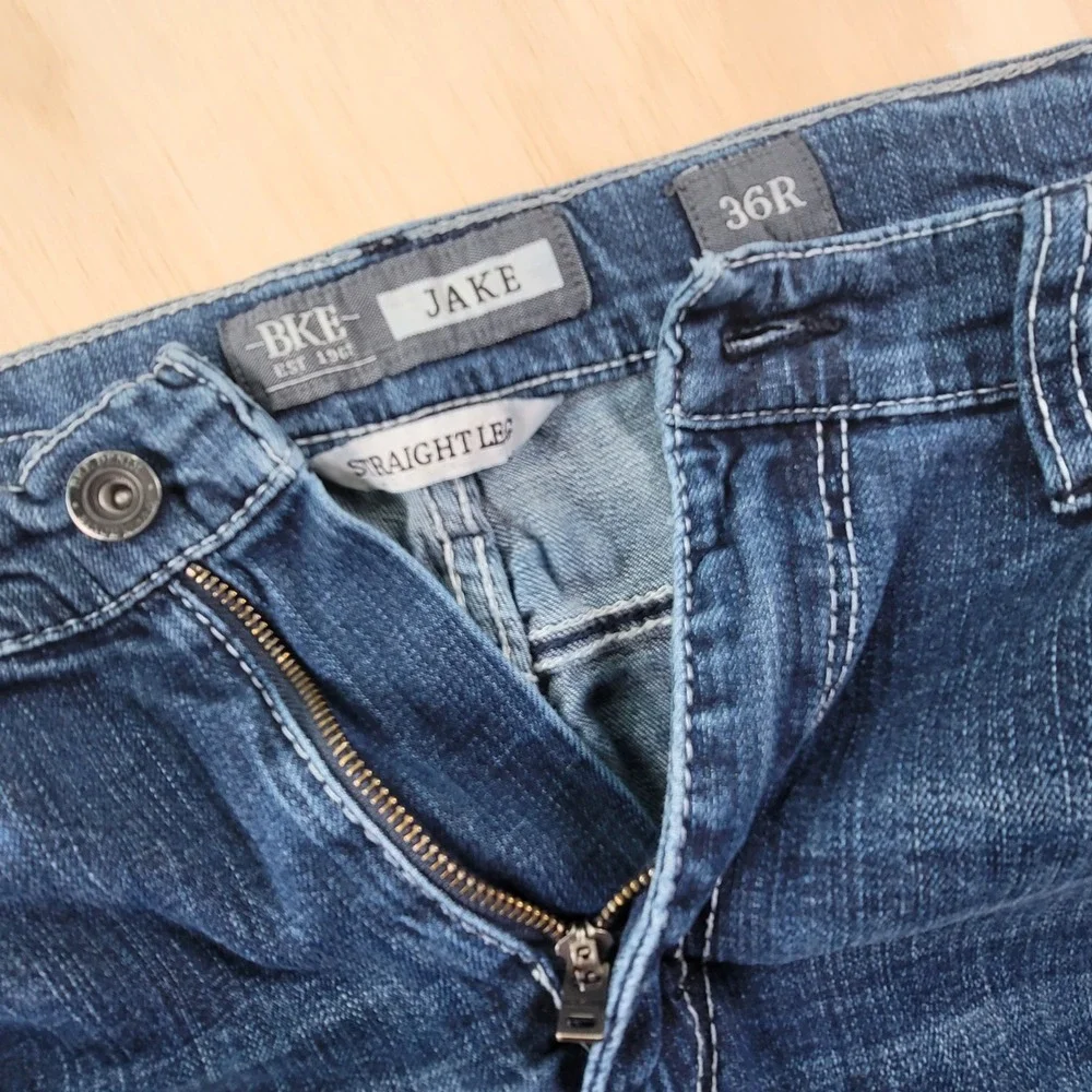 BKE Jake Straight Leg Jeans Mens 36x30 Blue Excellent Straight Leg ABP16109